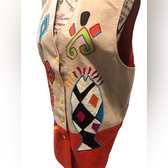 IB Diffusion Women’s 12 Colorful Patterned Vest Hippie Southwestern Festival - Picture 5 of 5